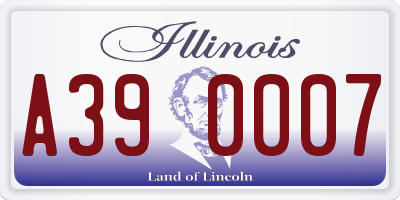 IL license plate A390007