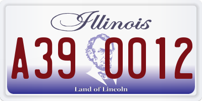 IL license plate A390012