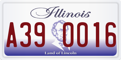 IL license plate A390016