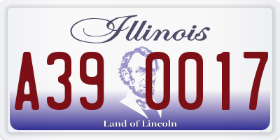 IL license plate A390017