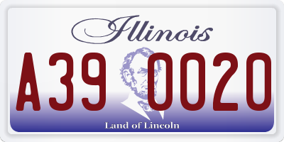 IL license plate A390020