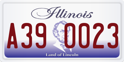 IL license plate A390023