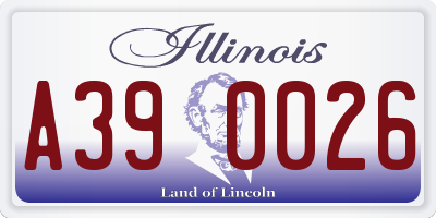 IL license plate A390026