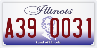 IL license plate A390031