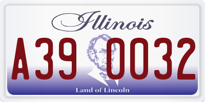 IL license plate A390032