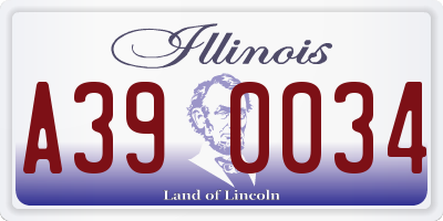 IL license plate A390034