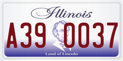 IL license plate A390037