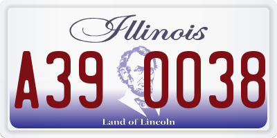 IL license plate A390038