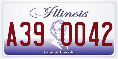 IL license plate A390042