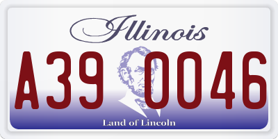 IL license plate A390046