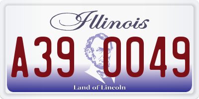 IL license plate A390049