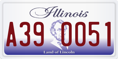 IL license plate A390051