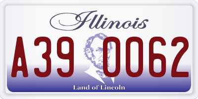 IL license plate A390062