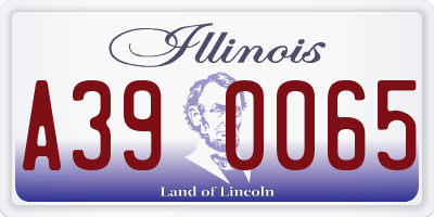 IL license plate A390065