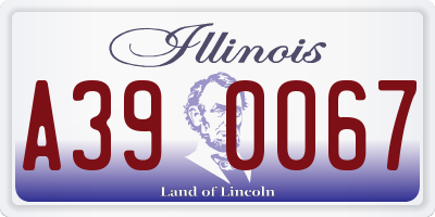 IL license plate A390067