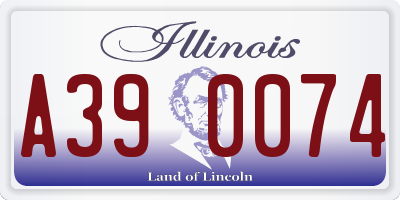 IL license plate A390074