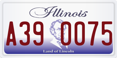 IL license plate A390075