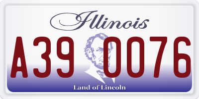IL license plate A390076