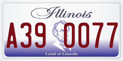 IL license plate A390077