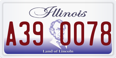 IL license plate A390078