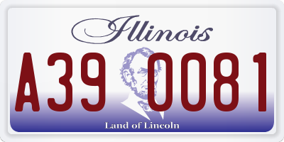 IL license plate A390081