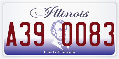 IL license plate A390083