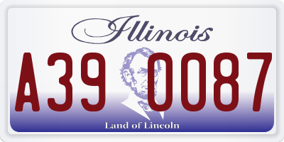 IL license plate A390087