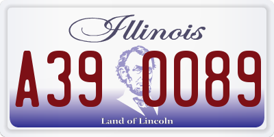 IL license plate A390089