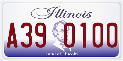 IL license plate A390100