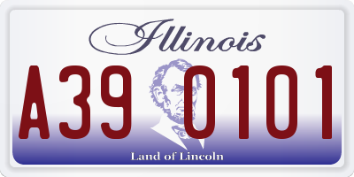 IL license plate A390101