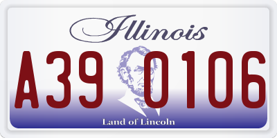 IL license plate A390106
