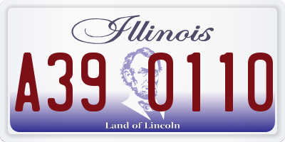 IL license plate A390110