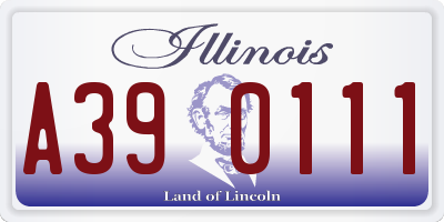 IL license plate A390111