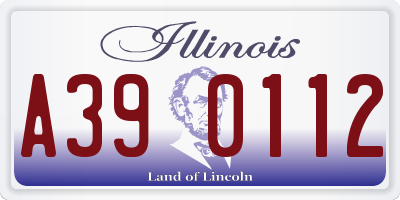 IL license plate A390112