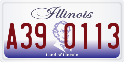 IL license plate A390113