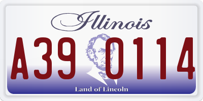 IL license plate A390114
