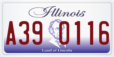 IL license plate A390116