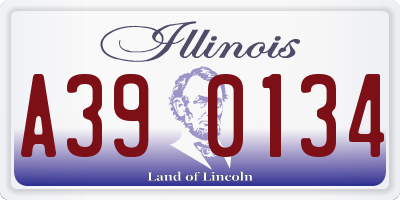 IL license plate A390134