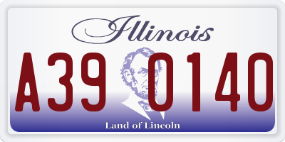 IL license plate A390140