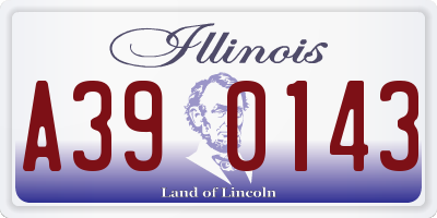 IL license plate A390143