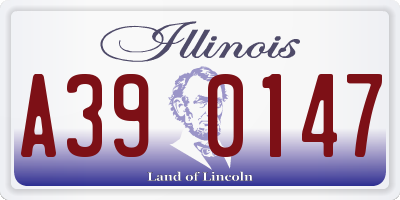 IL license plate A390147
