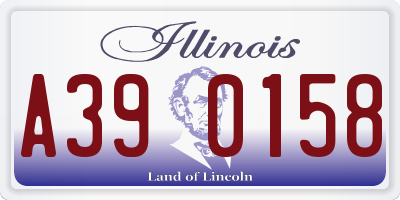 IL license plate A390158