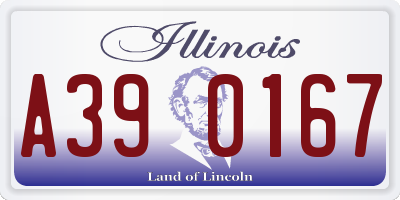 IL license plate A390167