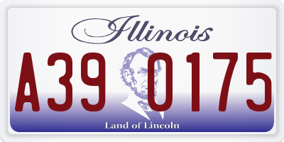 IL license plate A390175