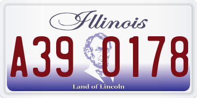 IL license plate A390178