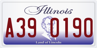 IL license plate A390190