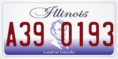 IL license plate A390193