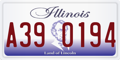 IL license plate A390194