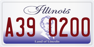 IL license plate A390200
