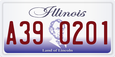 IL license plate A390201